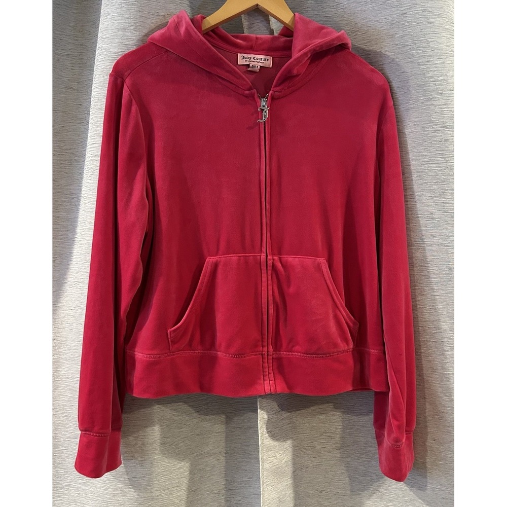 JUICY COUTURE Pink Velour OG Bling Hoodie Size‎ 1X Vintage